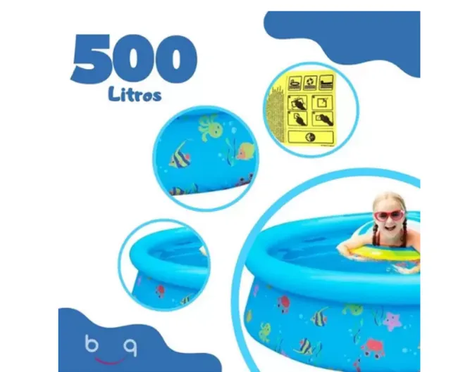 Piscina inflável infantil estampa divertida 500 litros