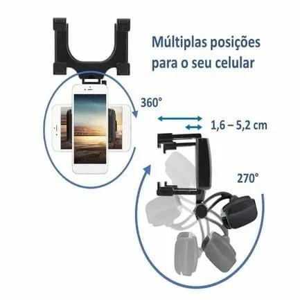 Suporte Veicular Para Celular Retrovisor De Carro Universal 360 graus  - Foto 3