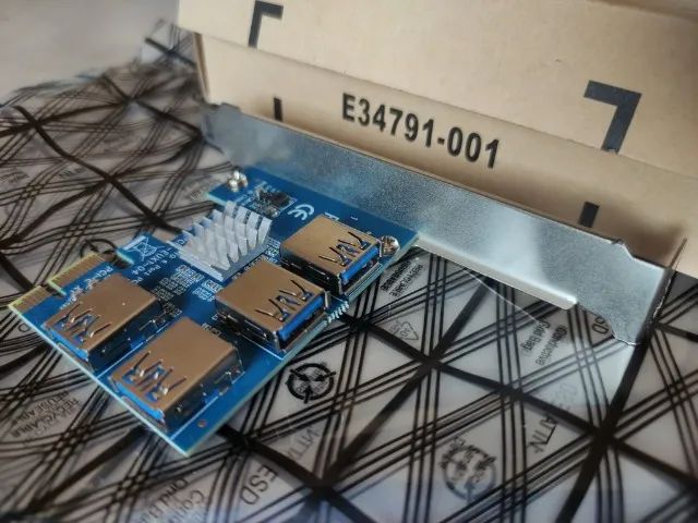 Placa PCI 4x USB 3.0 para mineração e afins - Foto 2