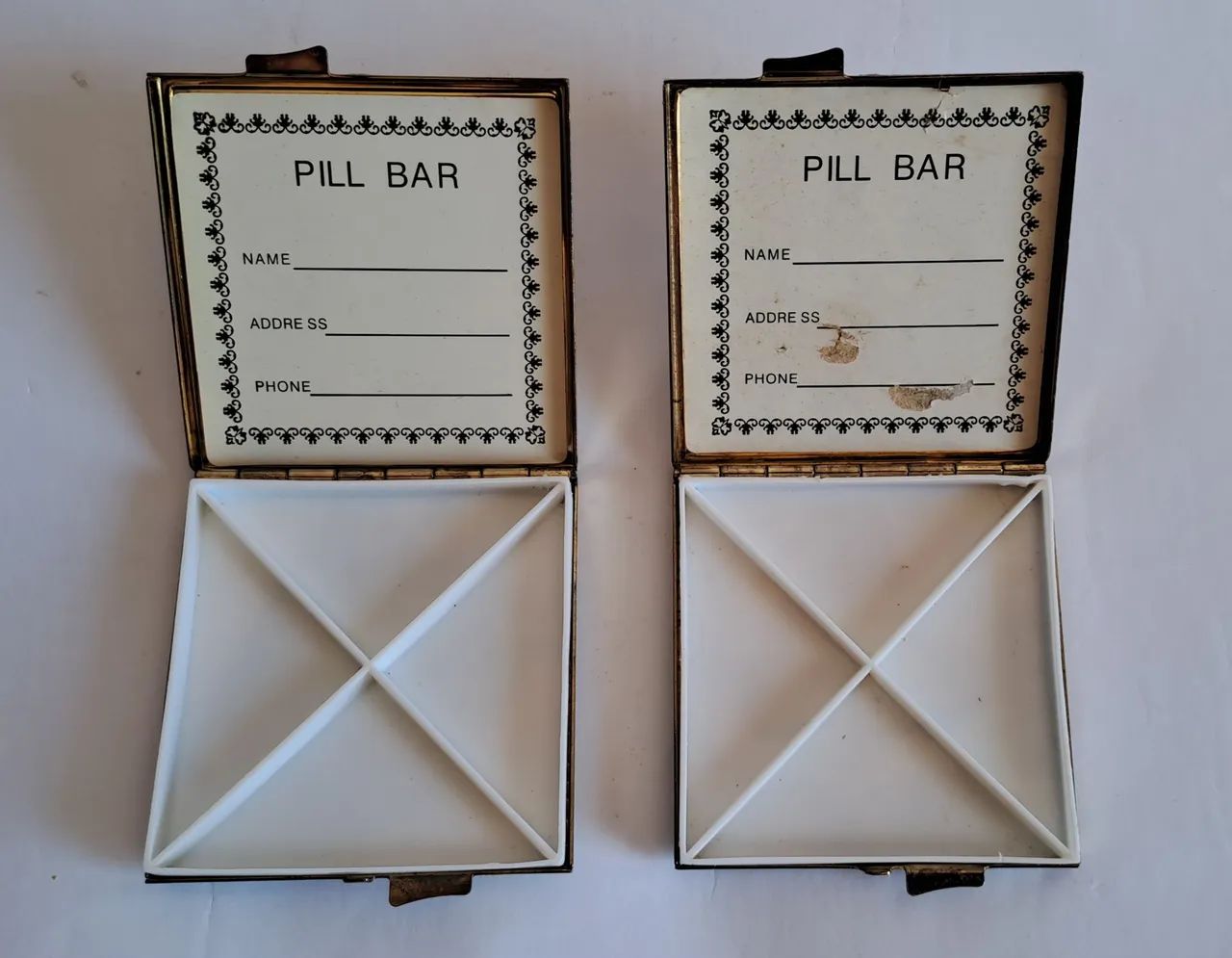 * MT Fabricadas entre 30's e 50's Duas Caixinhas Vintage para Pílulas, Estilo Vitoriano - Foto 4