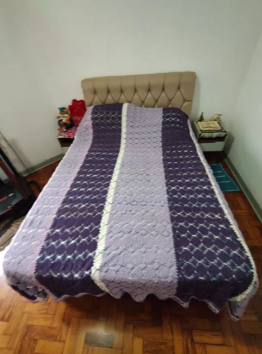 Colcha de crochê Casal em listras - Foto 2