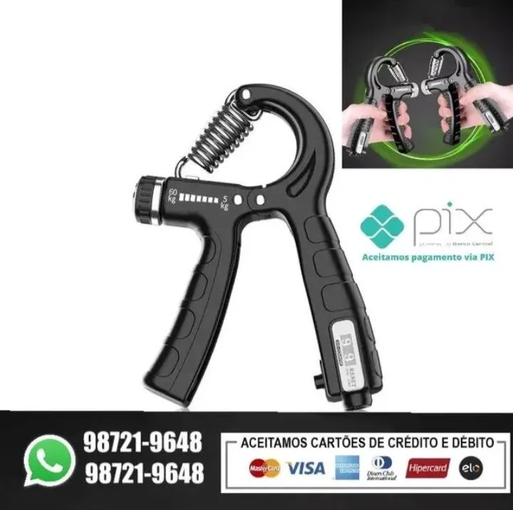 Hand grip top com regulagem para fortalecimento das mãos e antebraços