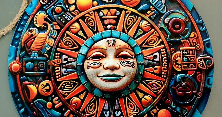 2 objetos cultural mexicana e 2 placas sol e lua - Foto 4