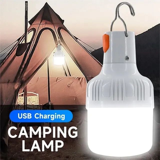 Lampada Led Recarregável Portátil para Camping pesca e feiras Usb 60w