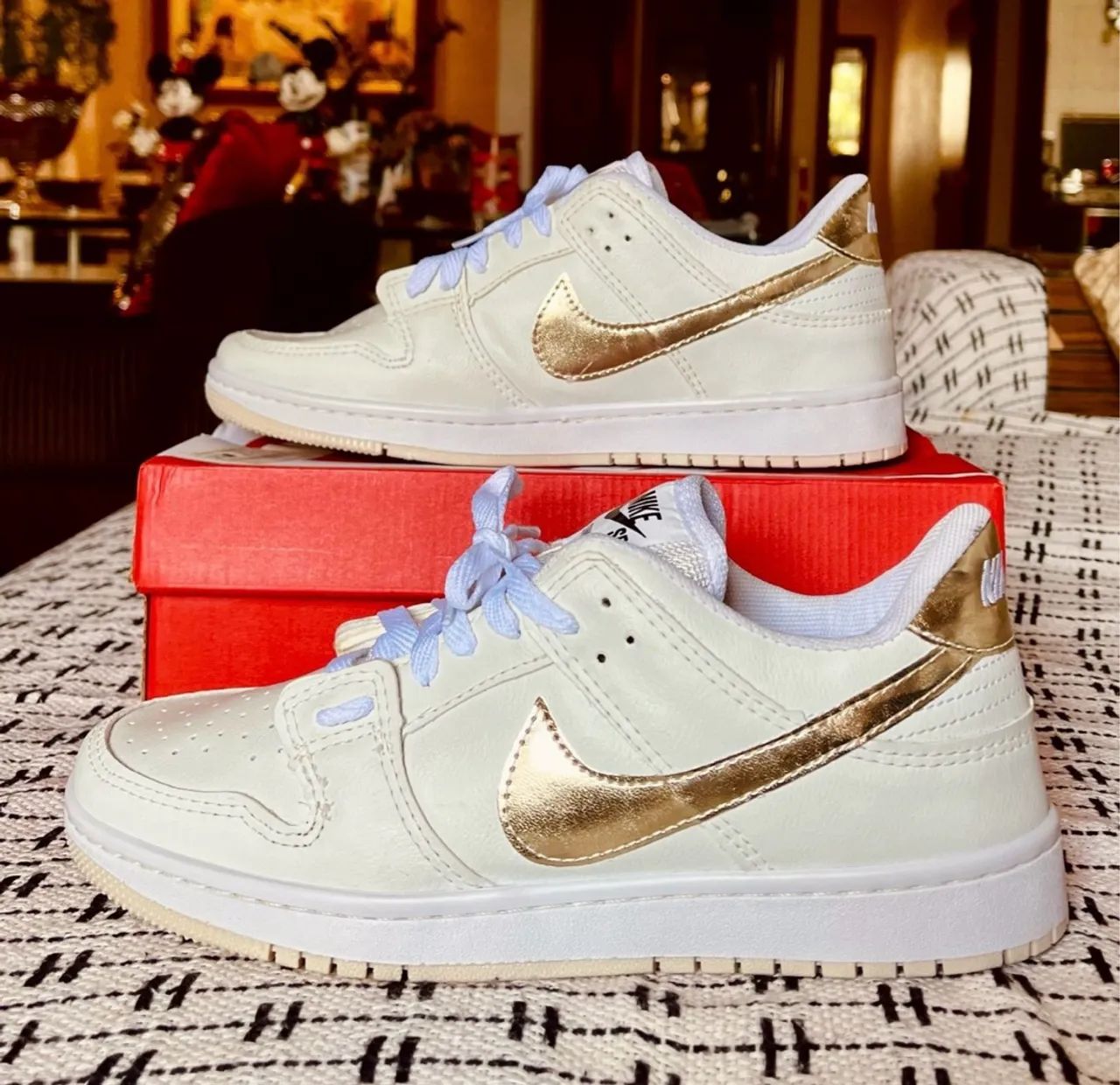 Low Tenis Jordan Branco E Dourado Nike Dunk Low Branco E Dourado