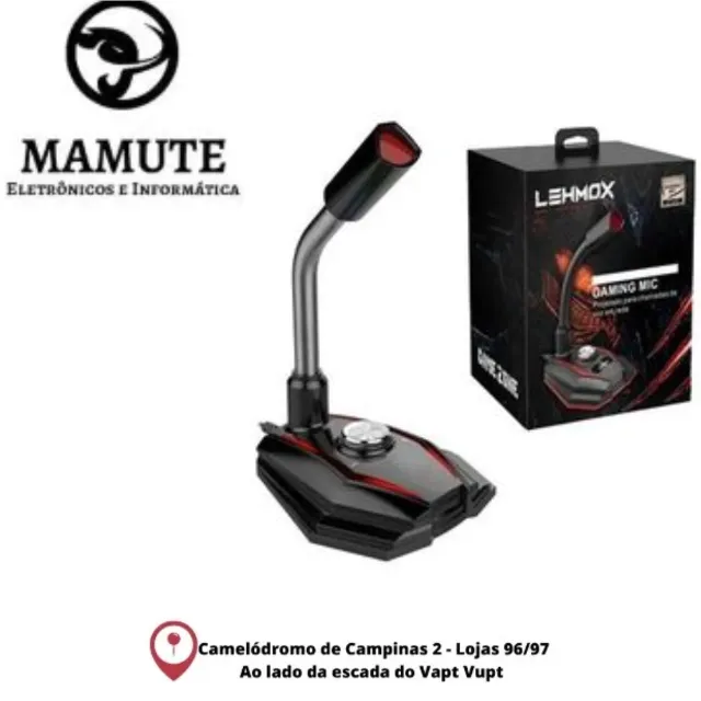 Microfone Gamer De Mesa Omnidirecional P2 Lehmox - Gt-gk2