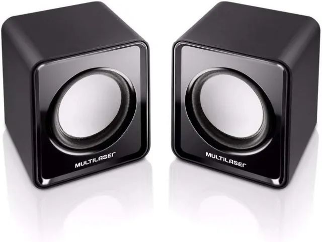 Caixas de Som 2.0 3w Rms Alimentação Usb Conexão P2 Controle de Volume Som Estéreo Preto -