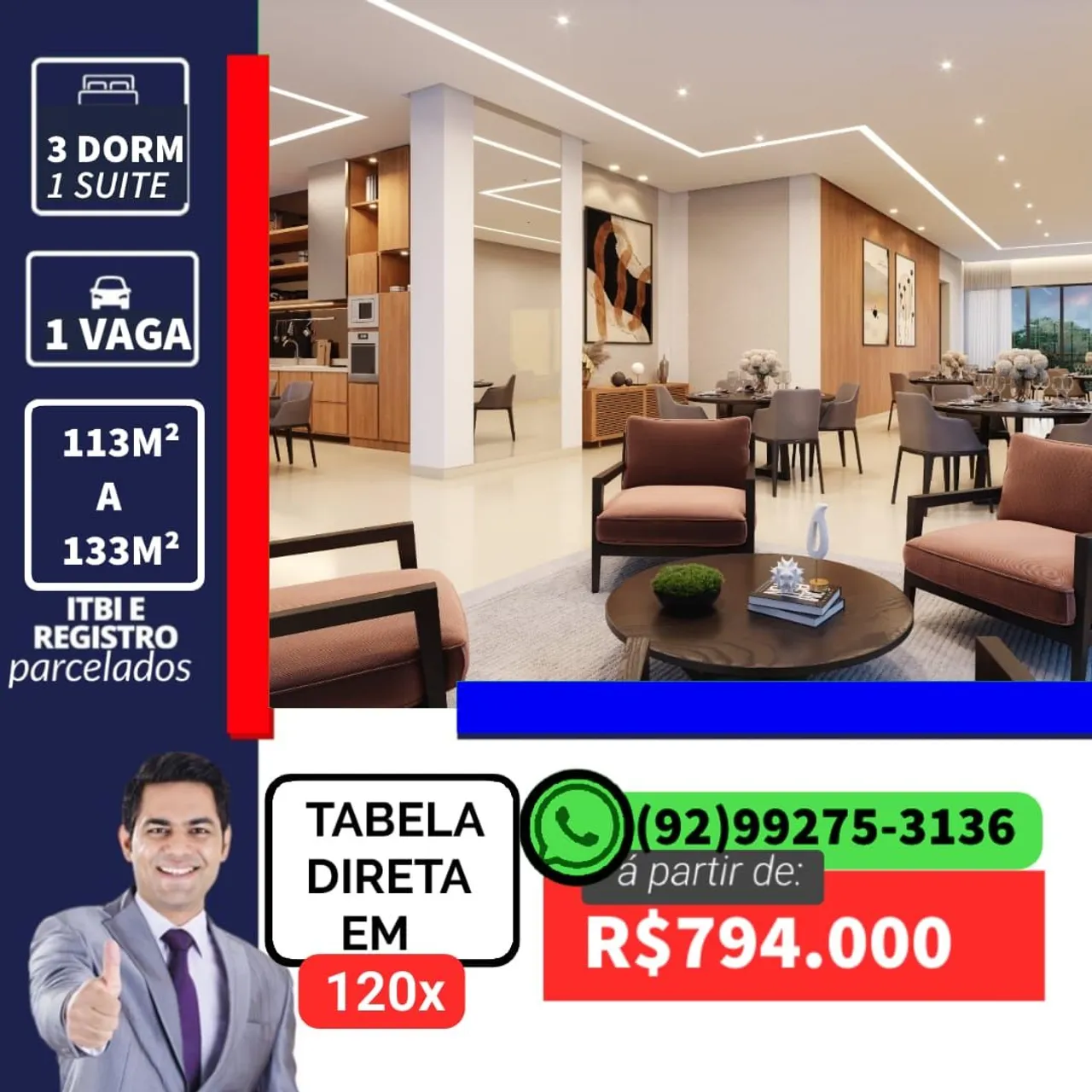 Le Boulevard Condominio Place La Concorde 113m² !!