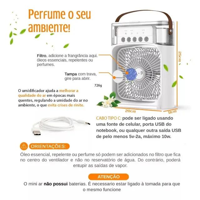 Ventilador e Umidificador Portátil  - Foto 3
