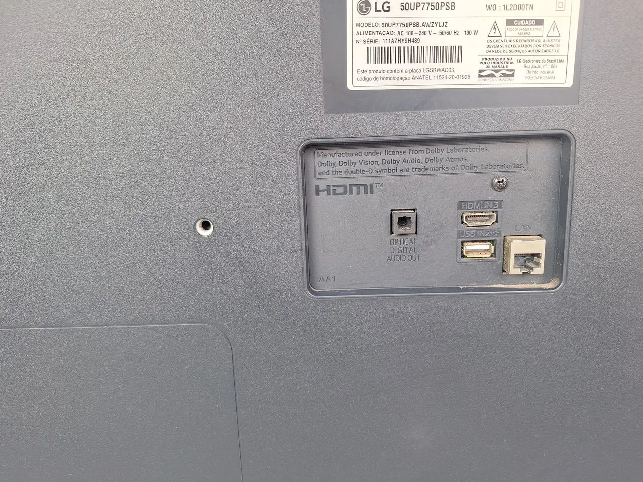 Smart TV LED 50" LG ThinQ AI 4K HDR 50UP7750PSB tela quebrada - Foto 6