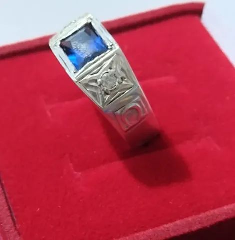 Anel de Prata 950 Pedra Zircônia - Foto 4