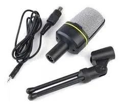 Microfone Condensador Para Gravação No Pc Com Cabo E Tripe - Foto 3