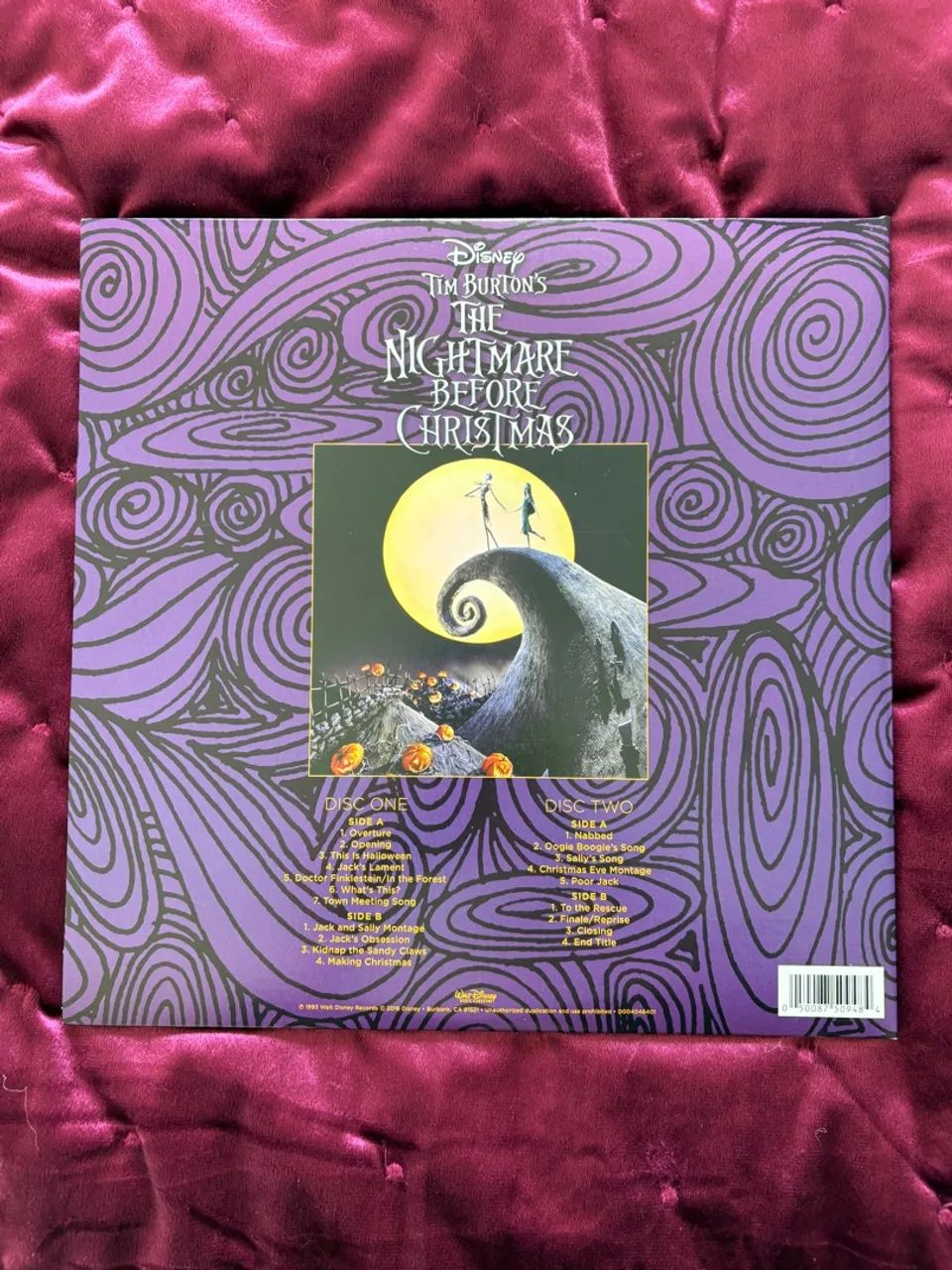 The Nightmare Before Christmas Disco de Vinil LP colorido Disney