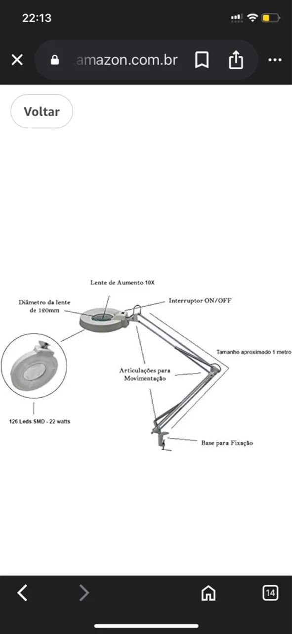 Lupa de Mesa com LED para Estética e Cuidados com a Pele - Foto 3