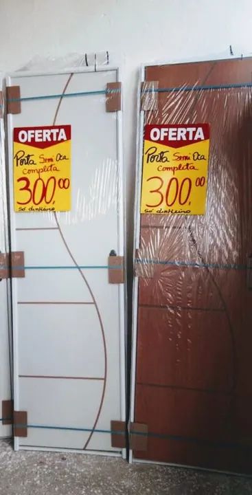 Porta madeira semi oca kit completo 