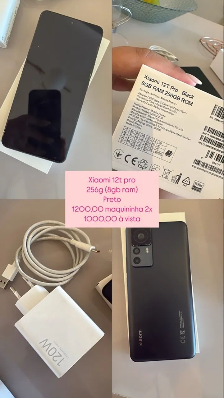Celular smartphone xiaomi 12t pro black preto01542010