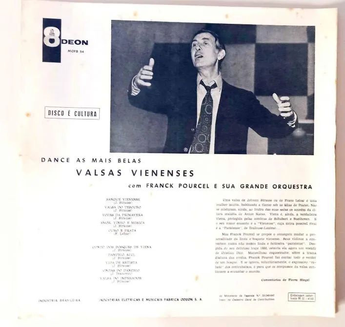 Disco de Vinil "Valsas Vienenses" - Franck Pourcel (Odeon, 1960) - Foto 2