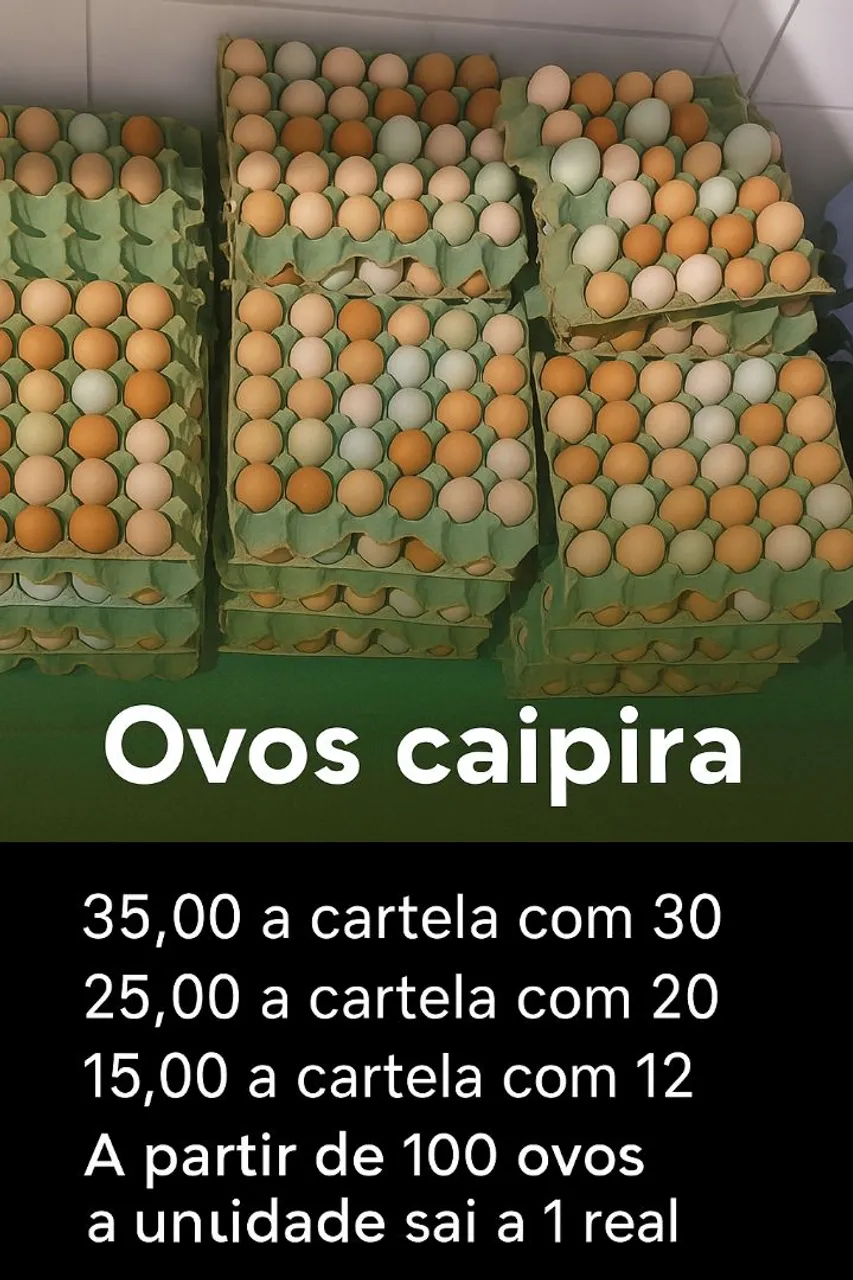 Ovos Caipiras Da Roça - Direto da Fazenda!