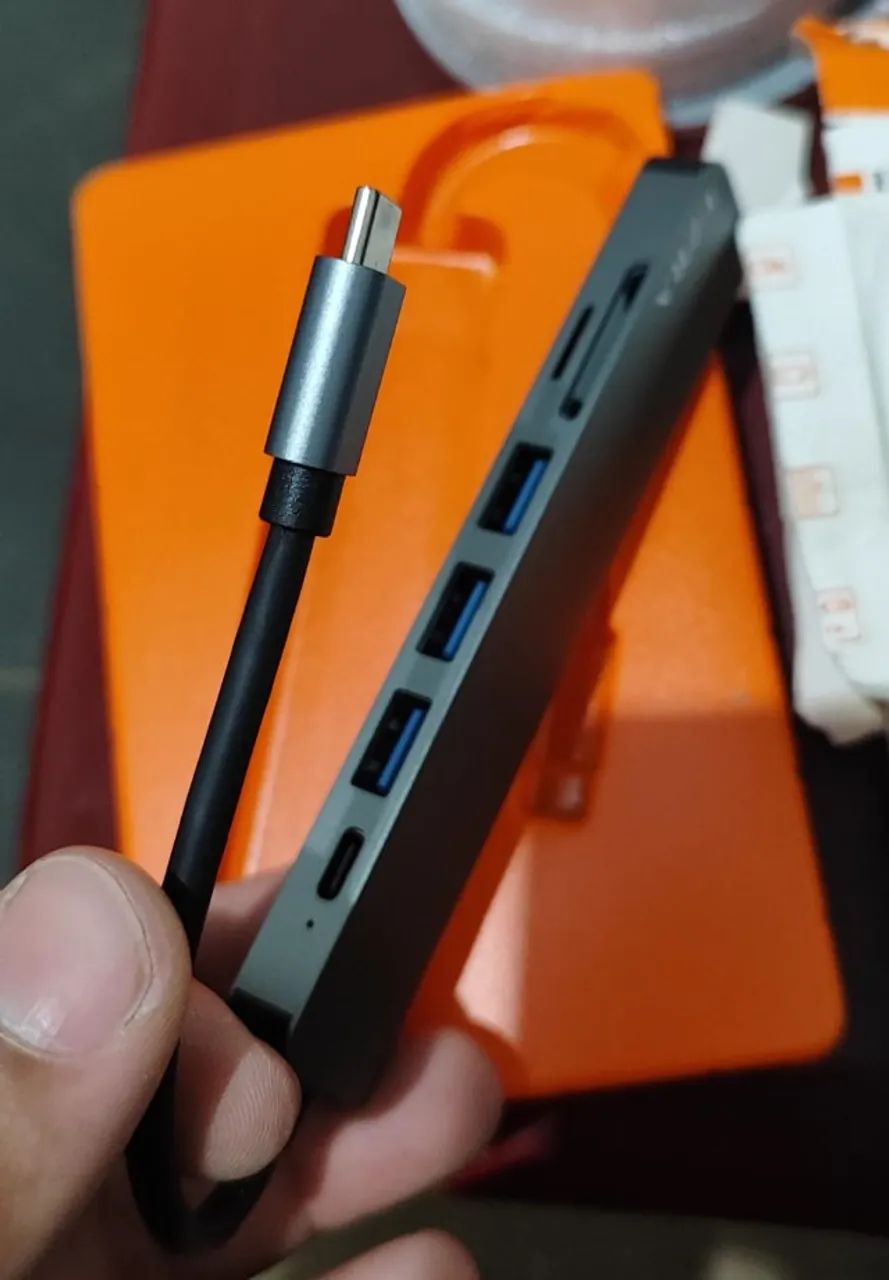 Hub USB-C 7-em-1 (HDMI 4K  PD SD/TF  USB-A) - Novo - Foto 3