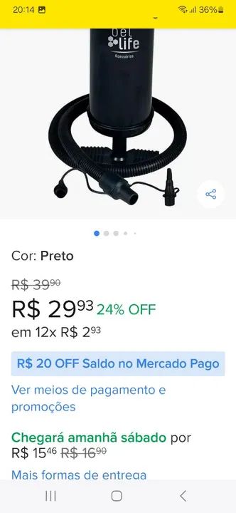 Bóias Infláveis - Bomba de Ar Manual - Camping - Foto 2