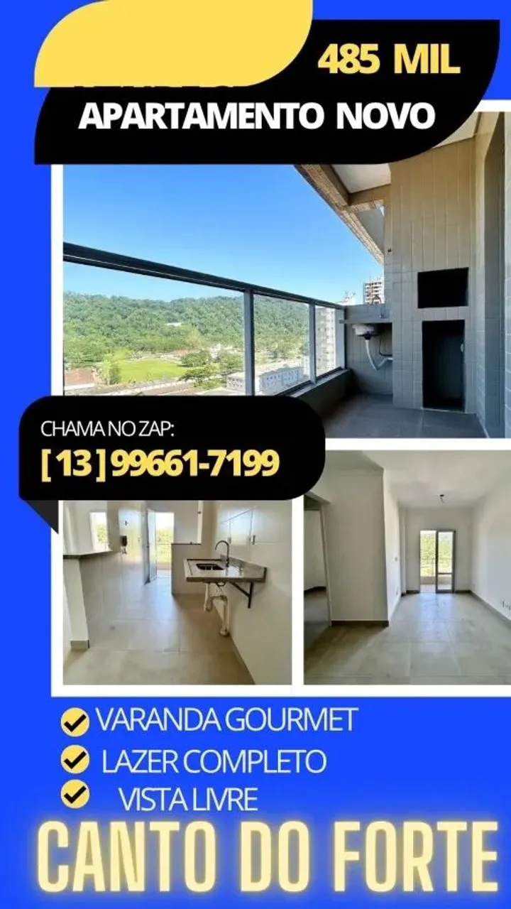 Apartamento para Venda em Praia Grande, Canto do Forte, 2 dormitórios, 1 suíte, 1 banheiro