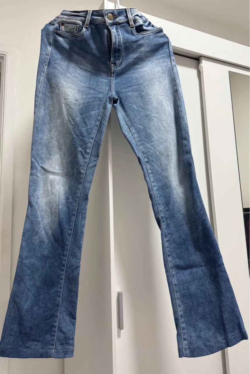 Calça Flare CalÇa Jeans Feminina Carmim Calça Jeans Flare Carmim