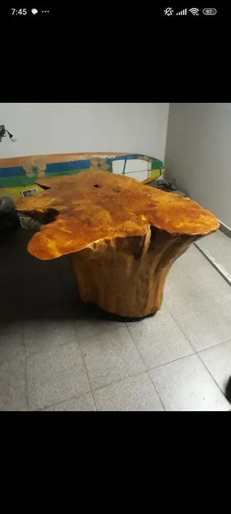 Mesa de centro rústica em madeira maciça  - Foto 6