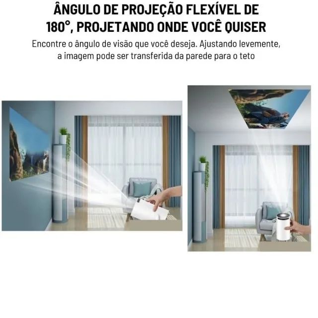 Mini Projetor Portátil Wifi 5G Bluetooth 5.0 Android 11 4K 1080 Full HD até 130 polegadas - Foto 4