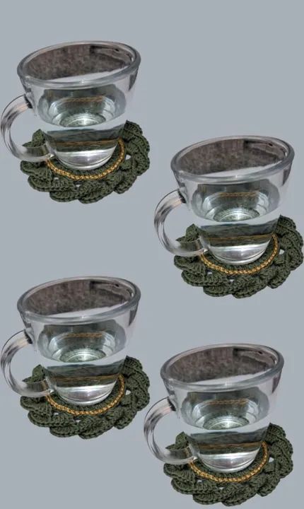 Jogo de 4 Coasters de Crochê para Copos