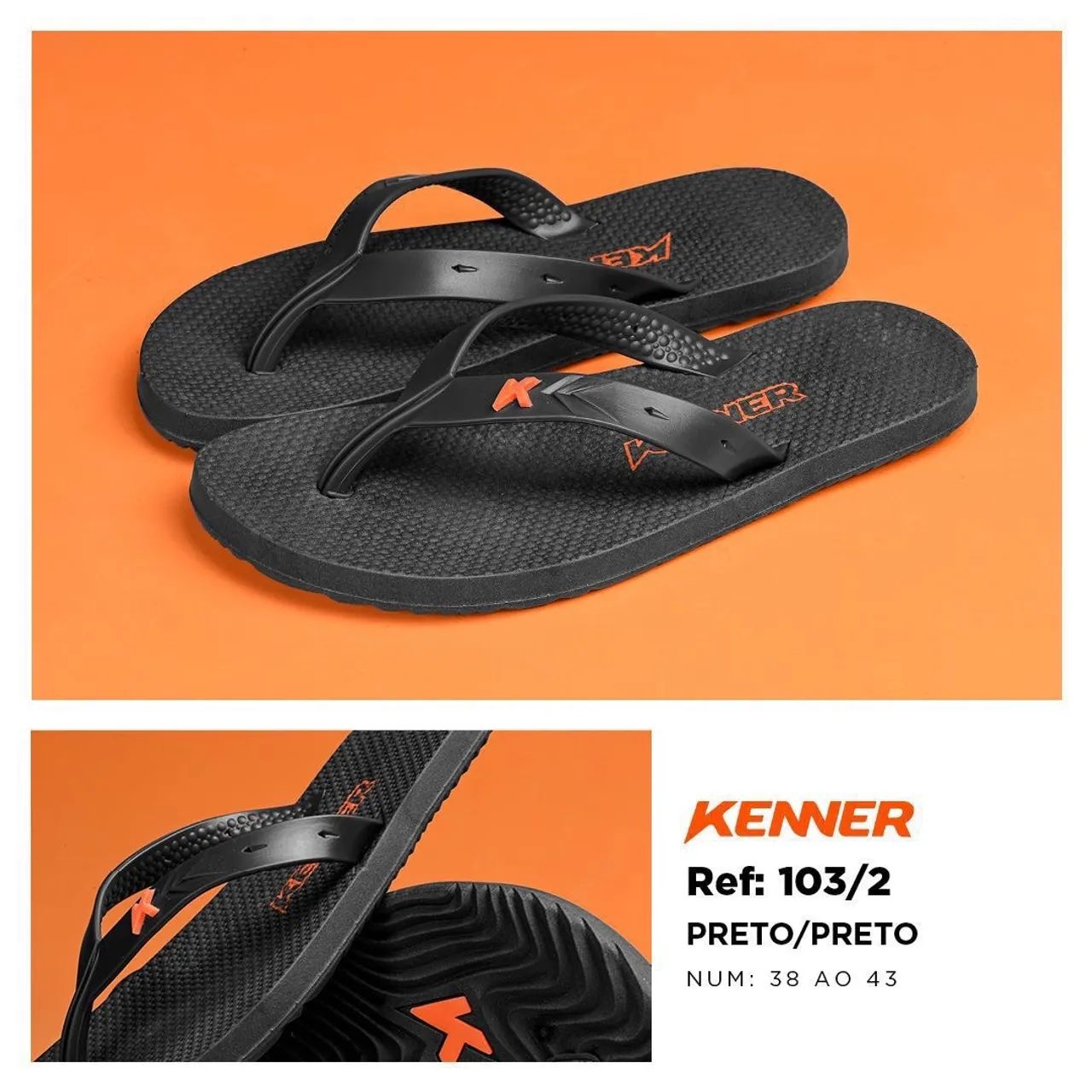 Chinelo Kenner Branco/Preto - Foto 3