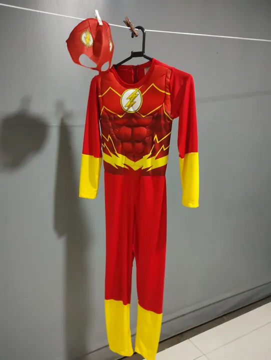 Fantasia infantil do Flash + máscara _ até 11anos