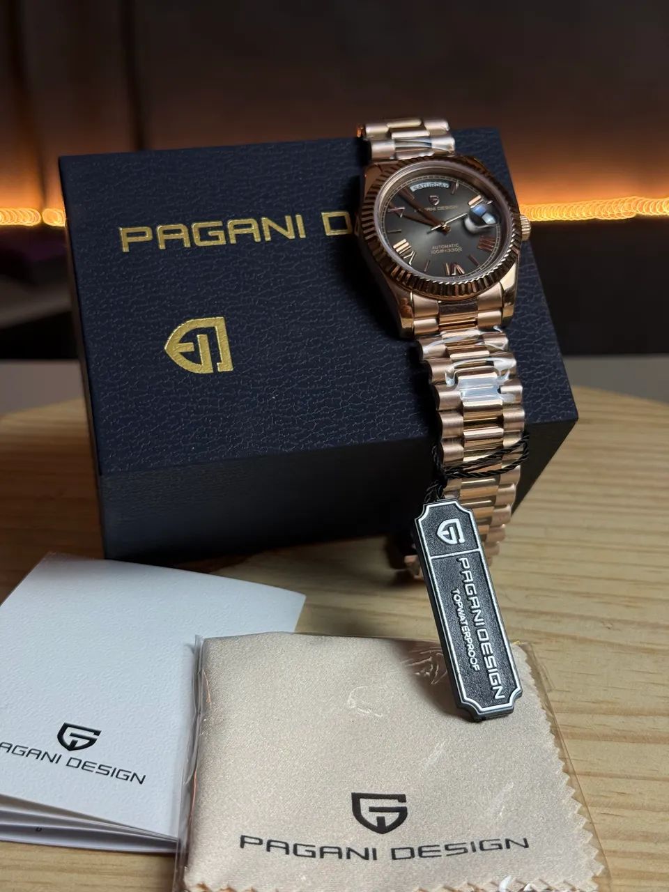 Relógio automático Pagani Design Rose Gold 36mm NOVO! Entrega grátis! - Foto 5