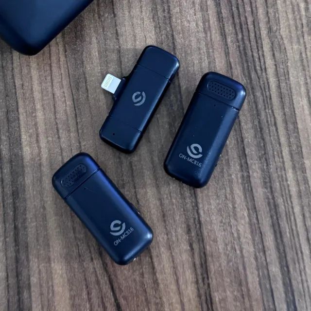 Microfone Sem Fio Lapela Duplo Onistek MC816 Lightning - Foto 5