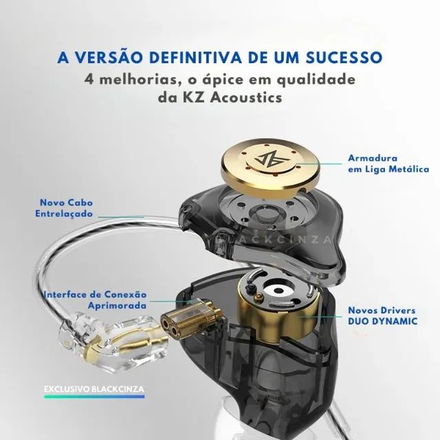 Fone De Ouvido Kz Edx Pro (intra auricular) Com Microfone [novo, lacrado] - Foto 3