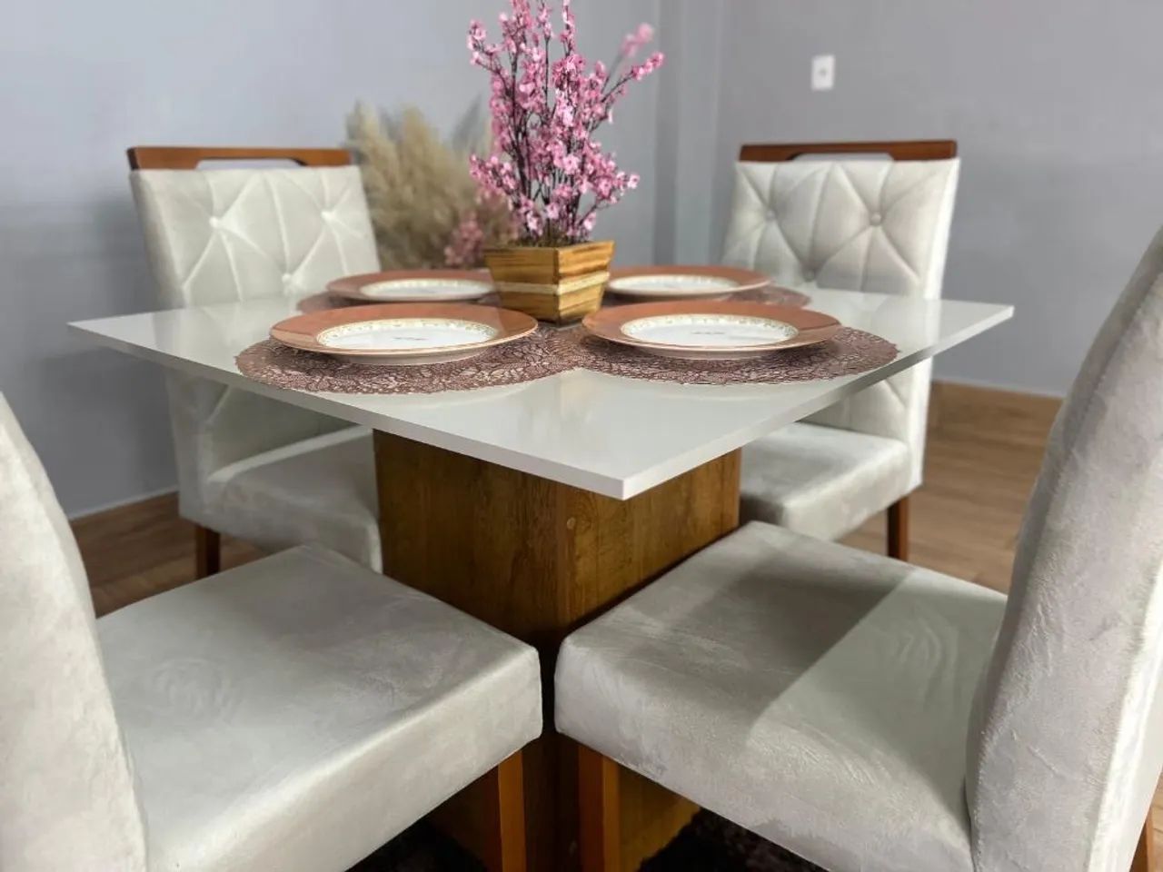 Mesa de Jantar Dakota Plus 90×90 c/ 4 Cadeiras Jasmim - Foto 3