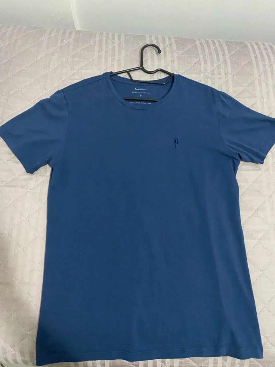 Camiseta Algodão Egípcio Azul Tamanho P