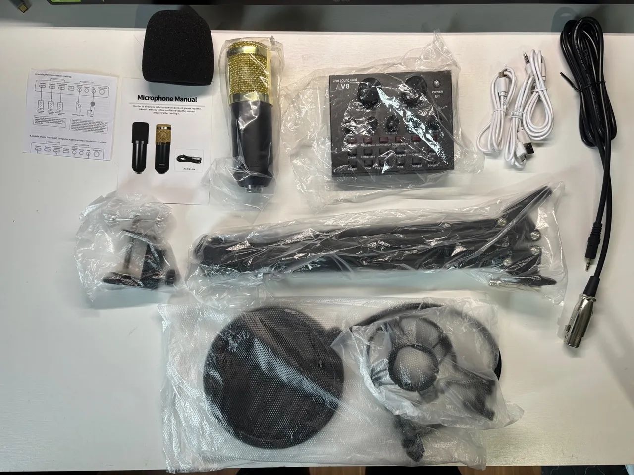 Kit Interface Mesa V8 + Microfone Bm800 + Braço Articulado e acessórios - Foto 2