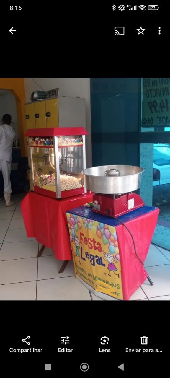 Vendo Máquina de Pipoca e Algodão Doce para Festas