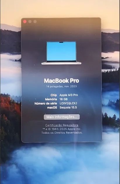 Mackbook chip apple m3 pro 18gb 14" - 512gb SSD - Foto 5
