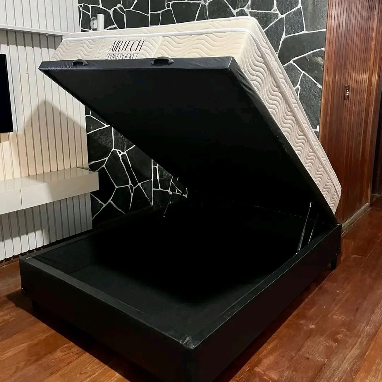 Base baú casal + colchão spring pocket ortobom F98 - Foto 2