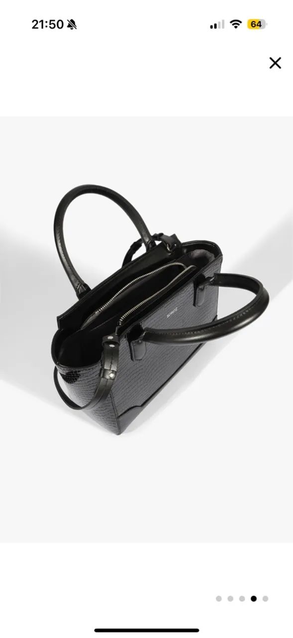 Bolsa de Mão Schutz couro Preta com Textura - Foto 5