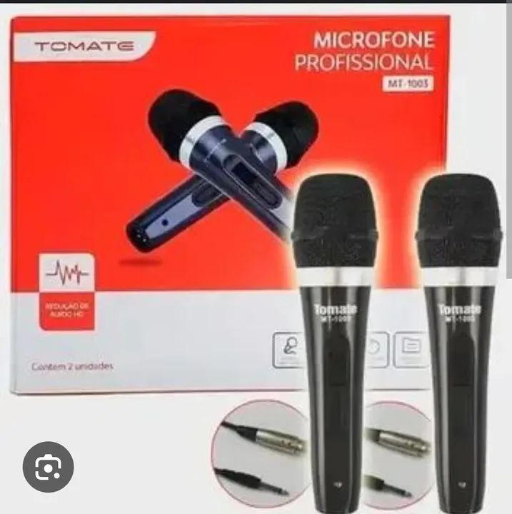 Kit de Microfones com Fio Tomate - Ideal para Karaokê! - Foto 2