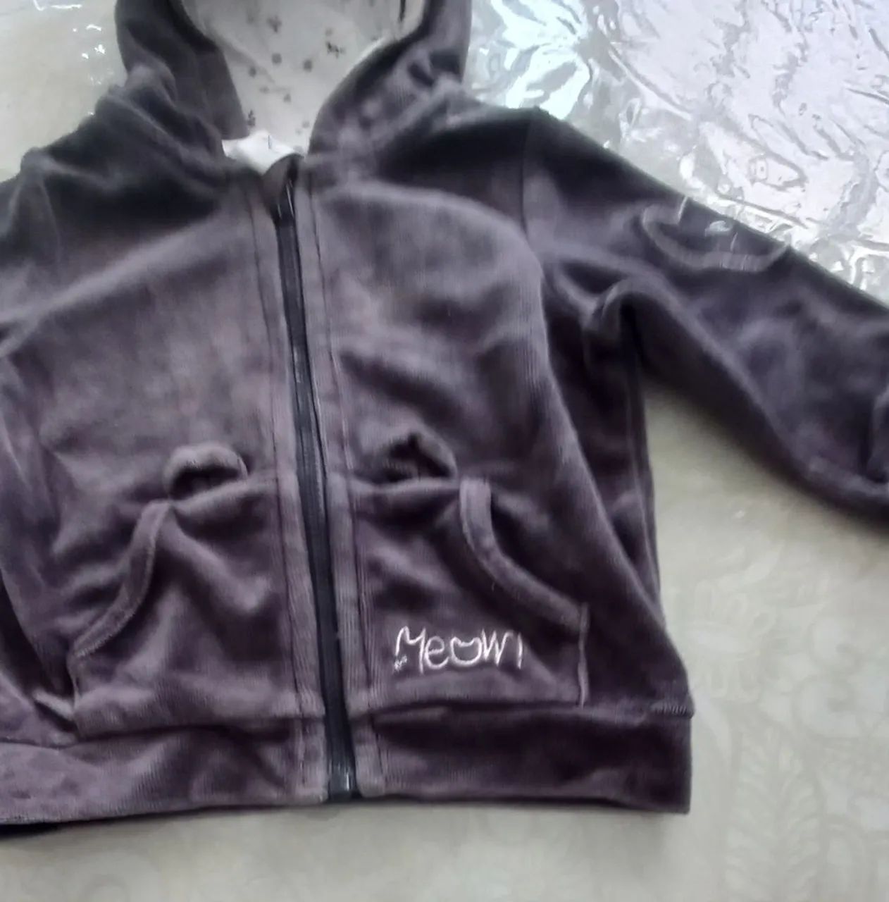 Blusa de Moletom cinza Infantil com Capuz . - Foto 4