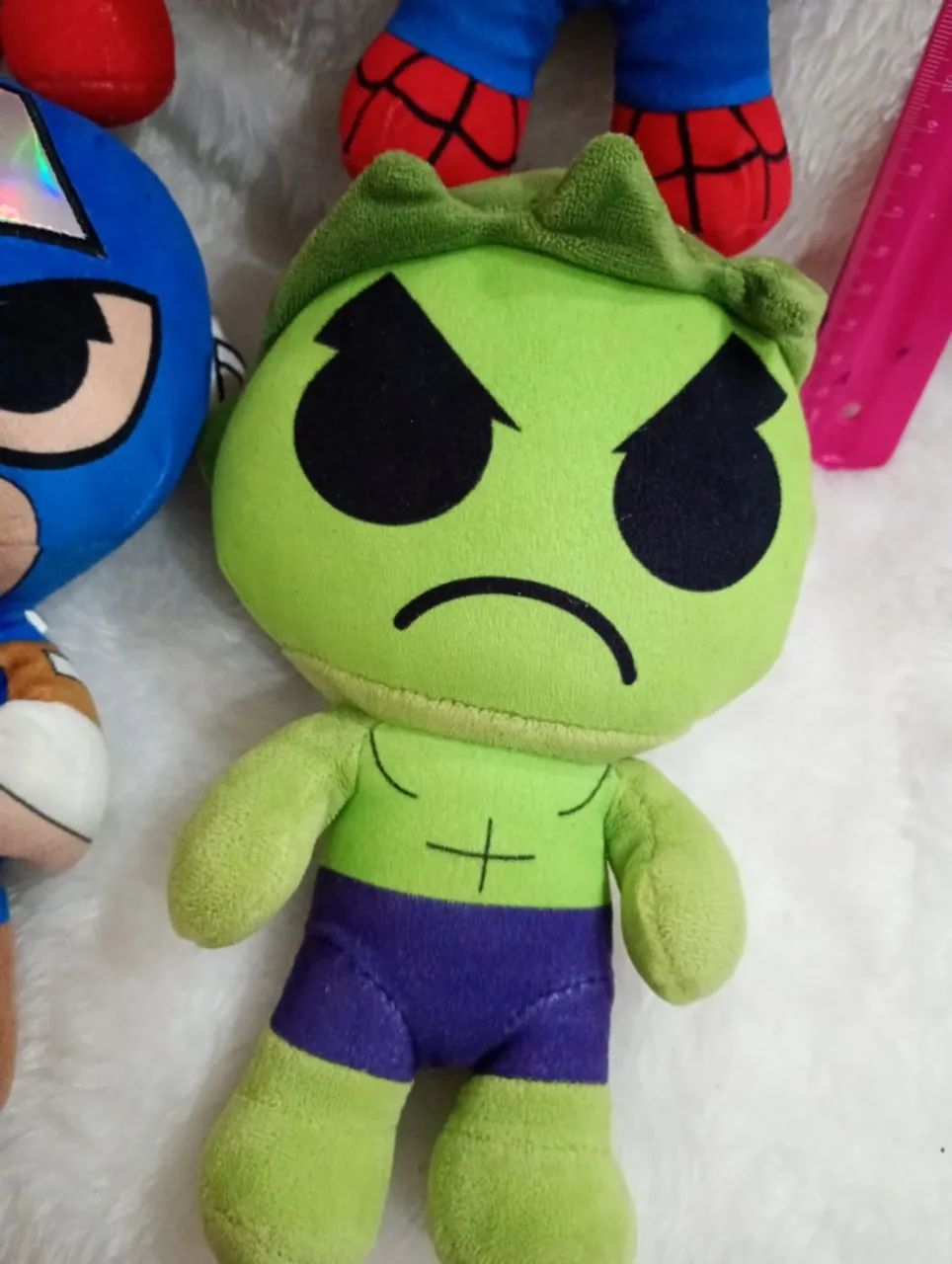 Pelúcias Vingadores Homem de ferro, Hulk, Capitão América, Homem aranha kit com 4 original - Foto 5