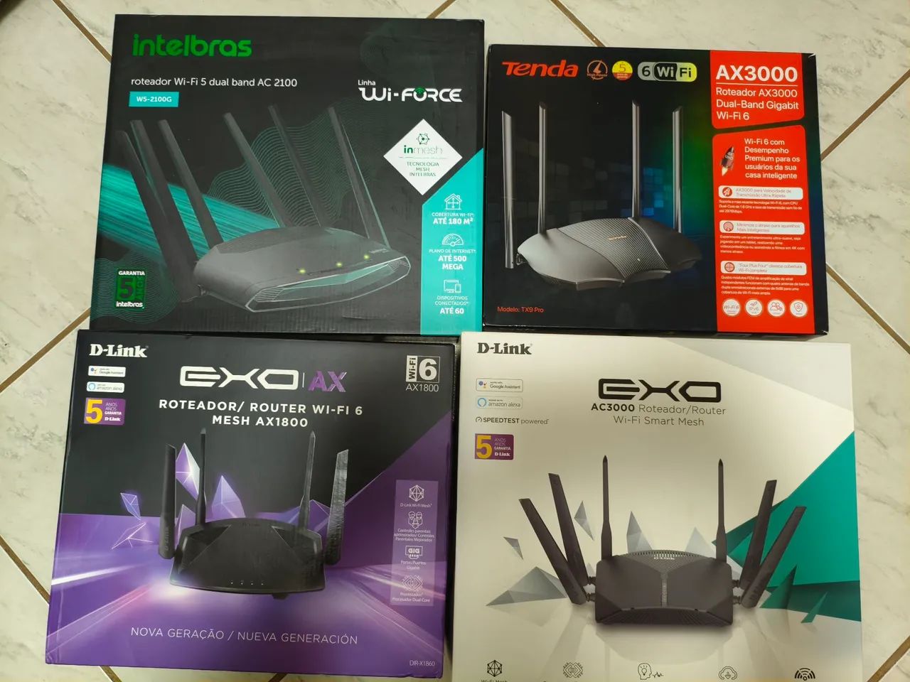 Roteadores Wi-Fi - Intelbras, Tenda e D-Link - Diversos Modelos