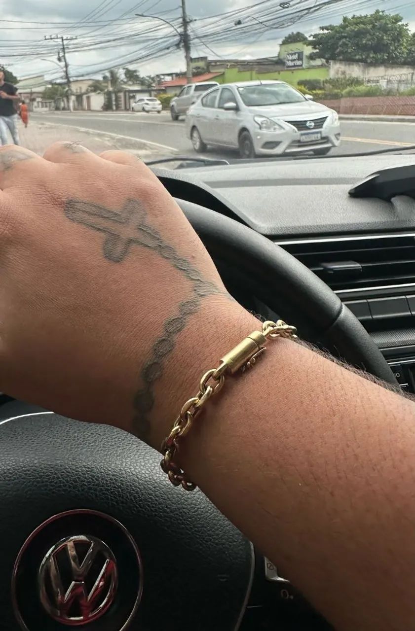 Pulseira de ouro 18k cadeado- 18.3 Gramas  - Foto 2