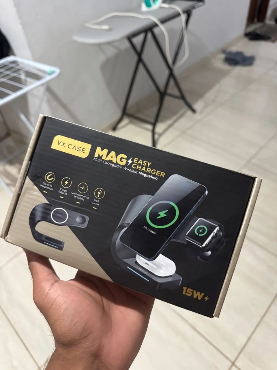 CARREGADOR WIRELESS 4 EM 1 - VX CASE - MAG EASY CHARGER - Foto 3
