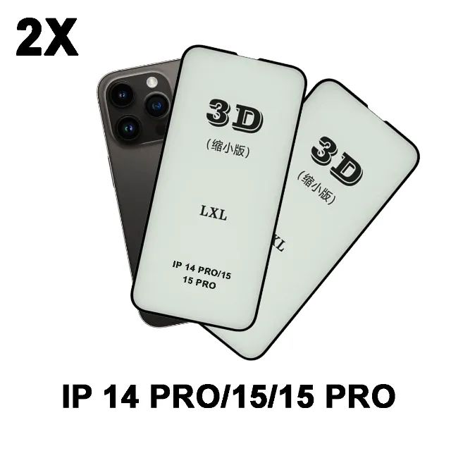 Kit 2 Peliculas 3d iPhone 14 Pro, 15 15 Pro Ultra Resistente
