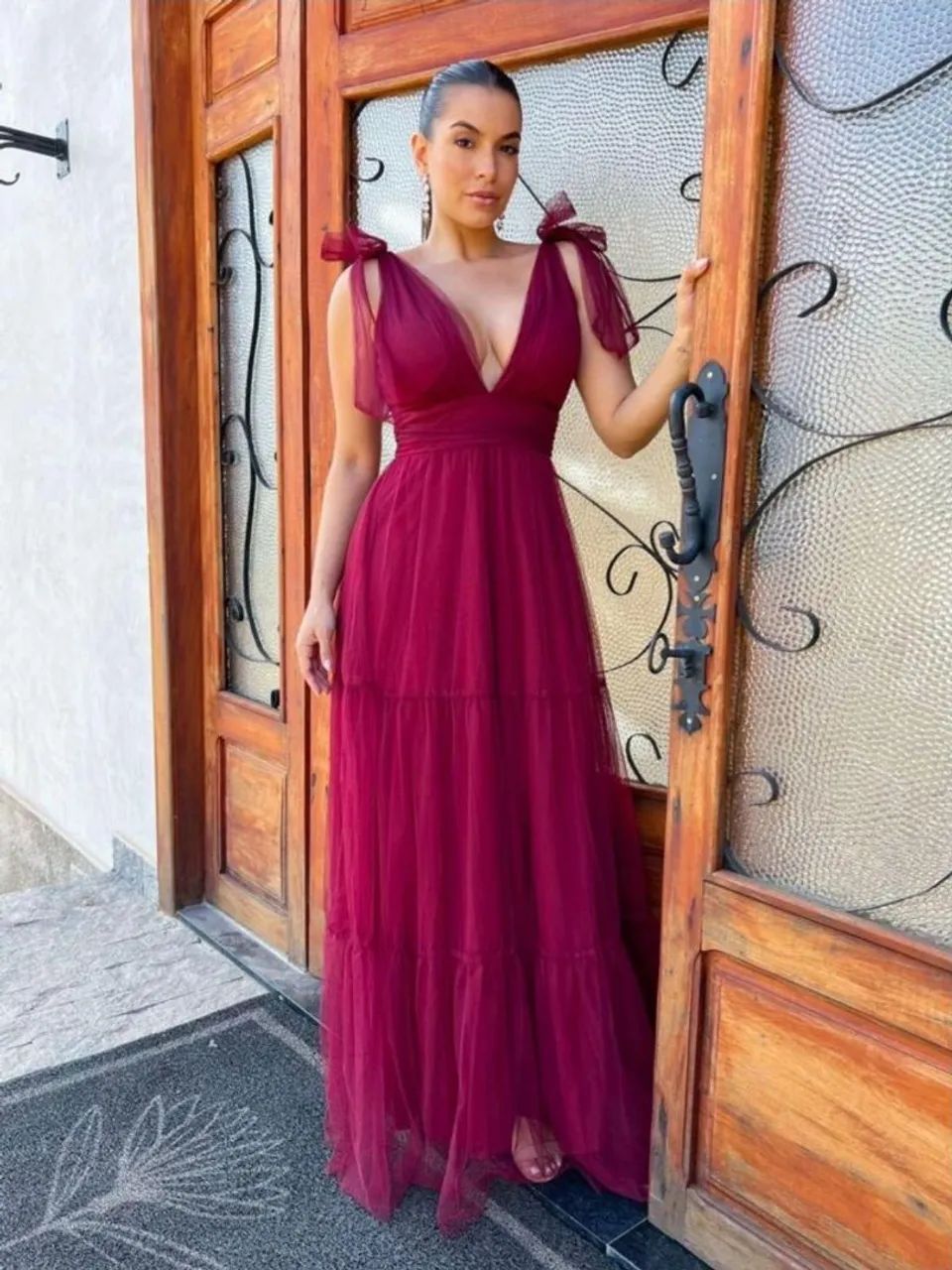 Vermelho Marsala Vestido Vermelho Olx Vestido De Festa Longo