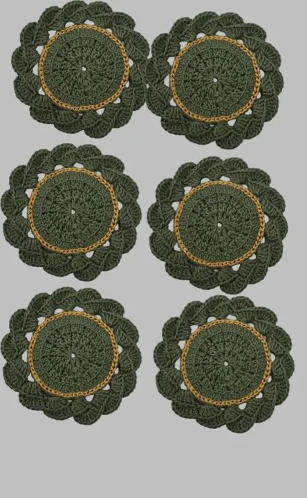 Jogo de 4 Coasters de Crochê para Copos - Foto 4